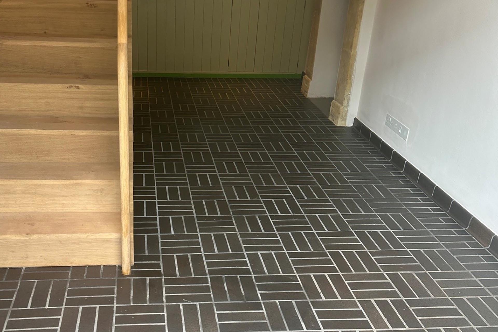 Staffs blue quarry tiles with skirting tiles by Marwan Interior